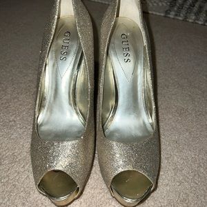 GUESS Gold Glitter 4” Heels